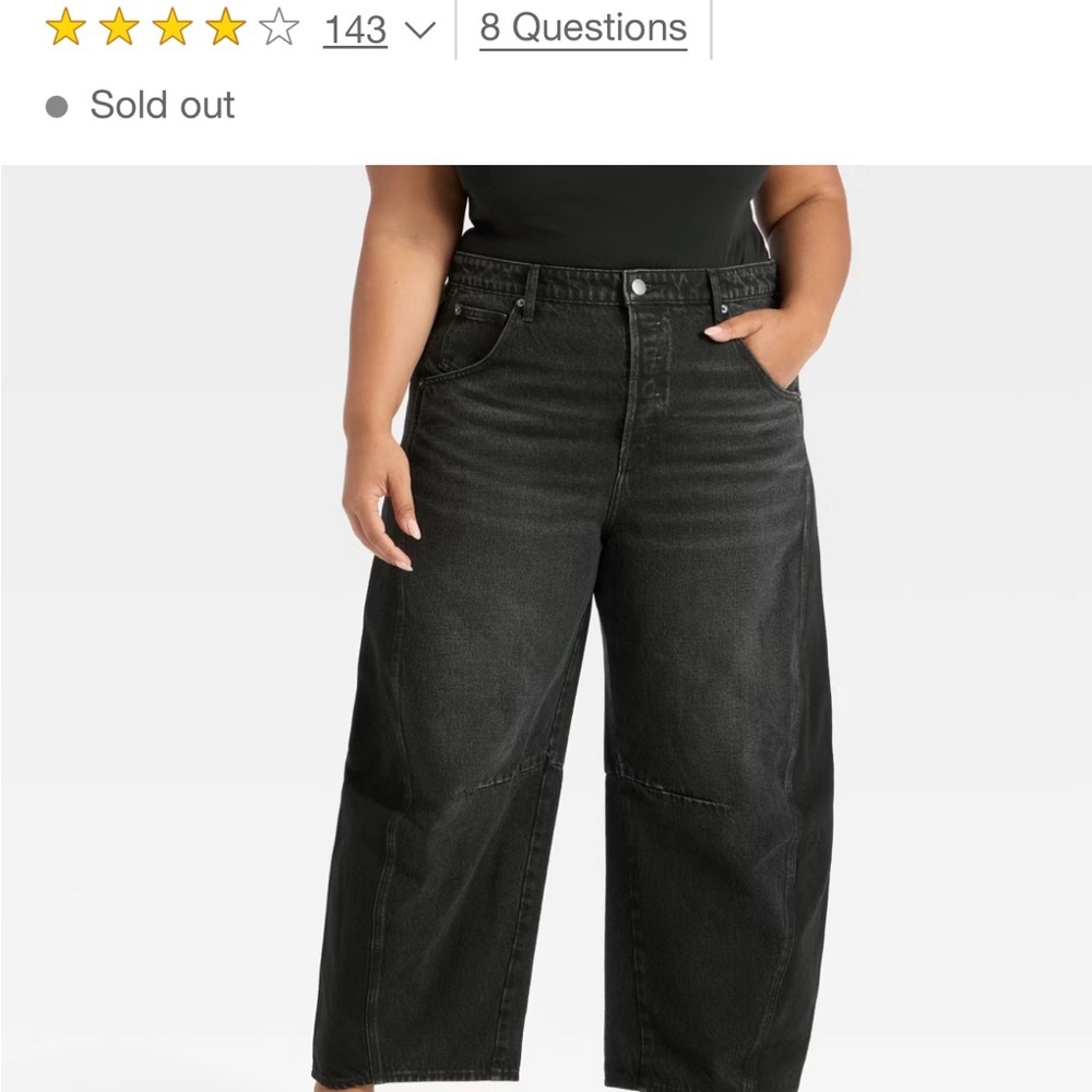 Universal Thread Black Barrel Jeans